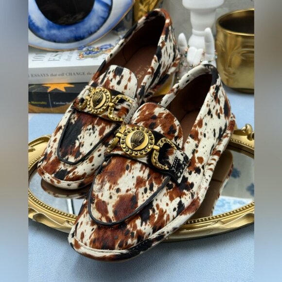 🆕 KURT GEIGER LONDON 🧿 NWOB Mansion Soft Loafer, Cow Print - Sz 39 US8.5 - Picture 8 of 16